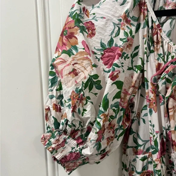 Anthropologie Somerset Floral Maxi Dress in White, Pink & Green Size M - Picture 2 of 7